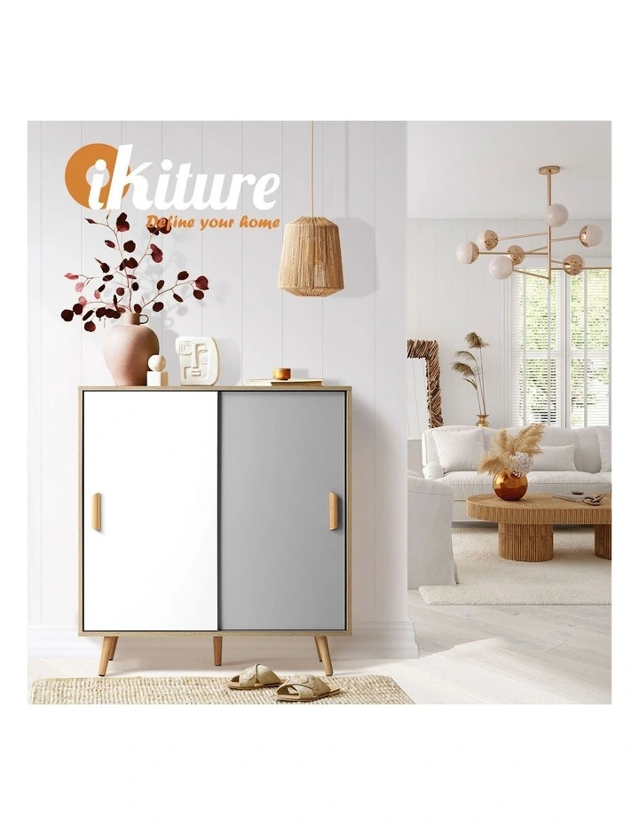 Oikiture Shoe Cabinet Storage Organiser Shoes Rack Sideboard Shelf Cupboard image 7