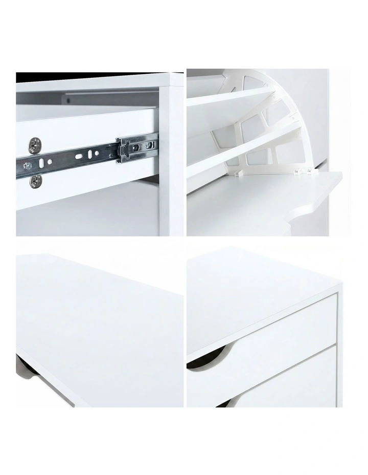 Oikiture Shoe Rack Shoe Storage Cabinet Cupboard Organiser Shelf 36 Pairs White image 6