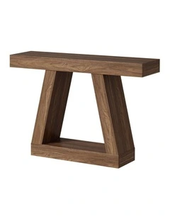Oikiture Console Table Hallway Narrow Sofa Table Entryway Display Shelf Walnut
