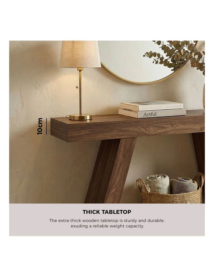 Oikiture Console Table Hallway Narrow Sofa Table Entryway Display Shelf Walnut image 6