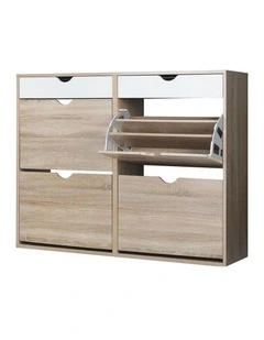 Oikiture Shoe Rack Shoe Storage Cabinet Cupboard Organiser Shelf Wooden 36 Pairs