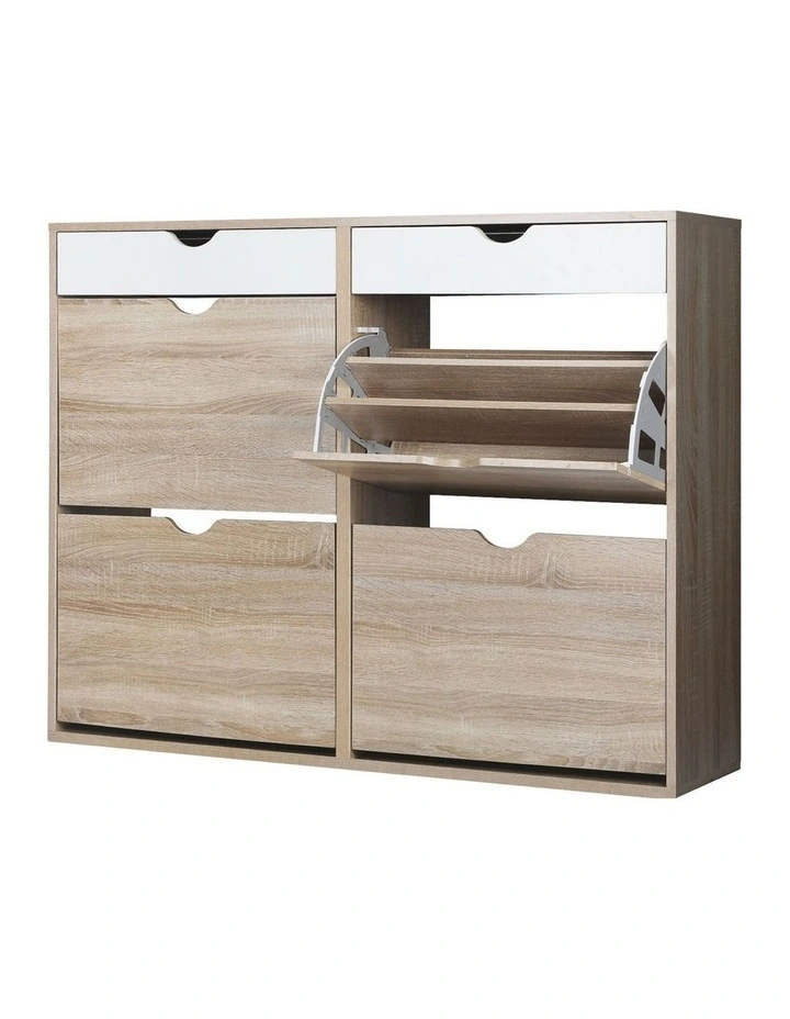 Oikiture Shoe Rack Shoe Storage Cabinet Cupboard Organiser Shelf Wooden 36 Pairs image 1