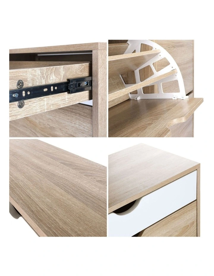 Oikiture Shoe Rack Shoe Storage Cabinet Cupboard Organiser Shelf Wooden 36 Pairs image 6
