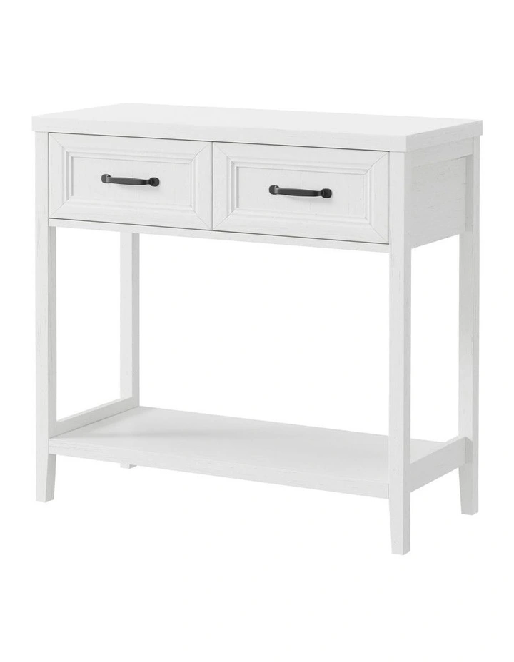 Oikiture Console Table 2 Drawers Hallway Entryway Storage Display Shelf White image 1