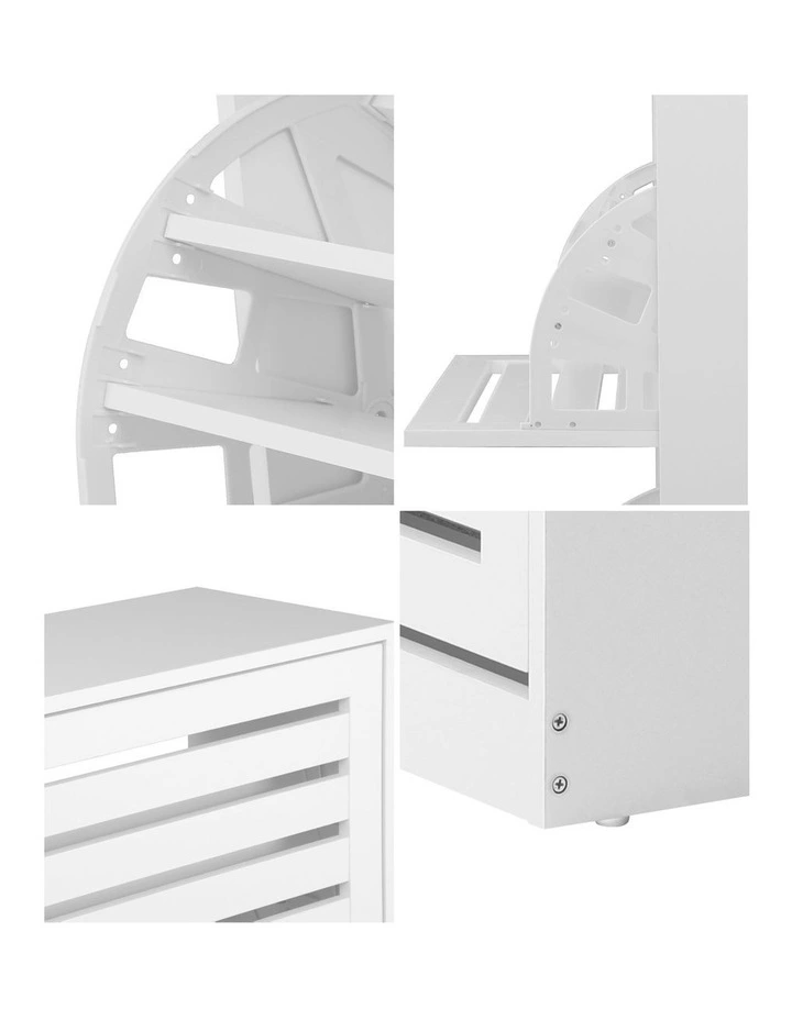 Oikiture Shoe Rack Shoes Storage Cabinet Organiser Shelf 3 Doors 45 Pairs White image 6