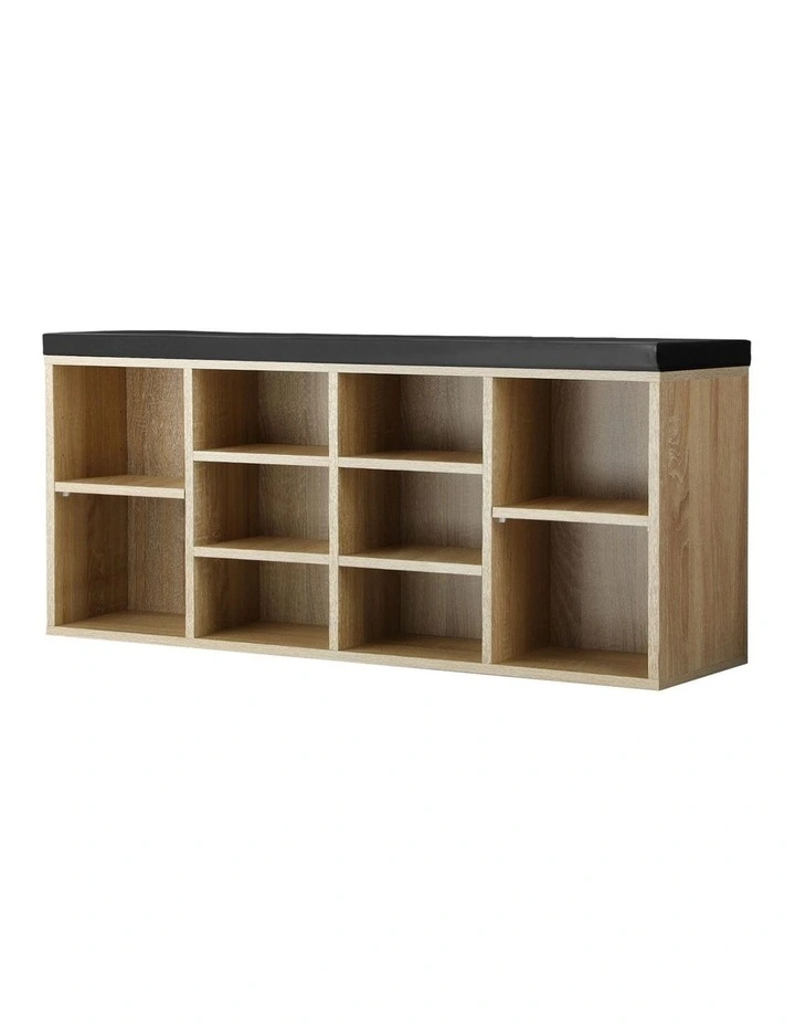 Oikiture Shoe Cabinet Bench Shoe Storage Rack PU Padded Seat Organiser Cupboard image 1