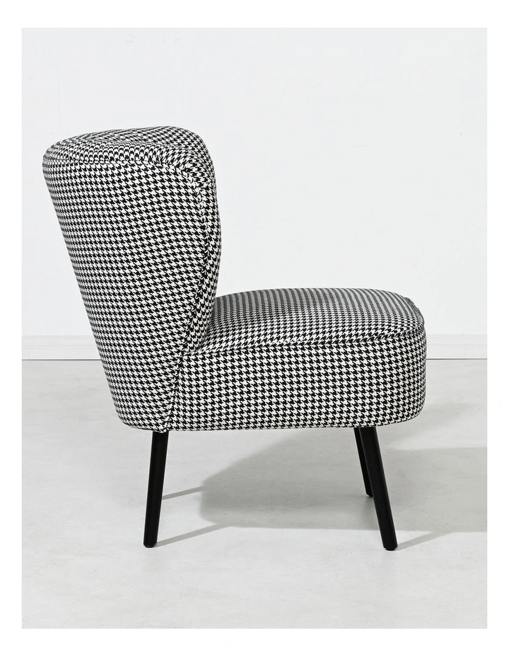 Astor Slipper Chair - Houndstooth Grey - Black Legs image 4