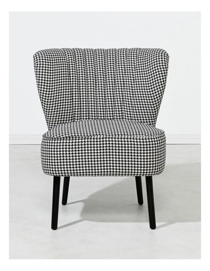 Astor Slipper Chair - Houndstooth Grey - Black Legs image 6
