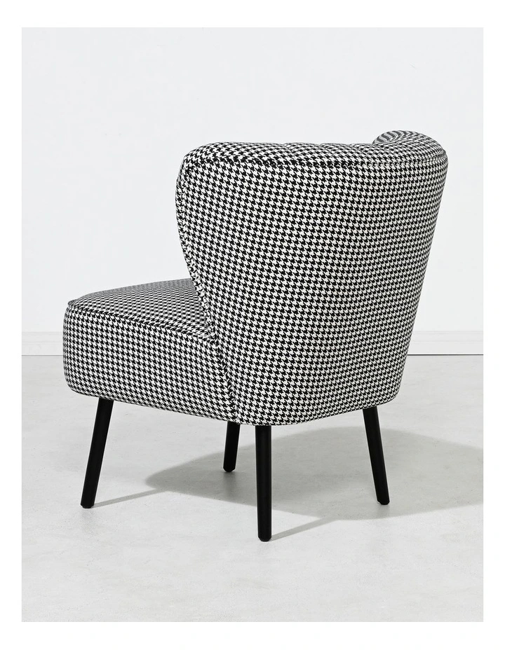 Astor Slipper Chair - Houndstooth Grey - Black Legs image 7