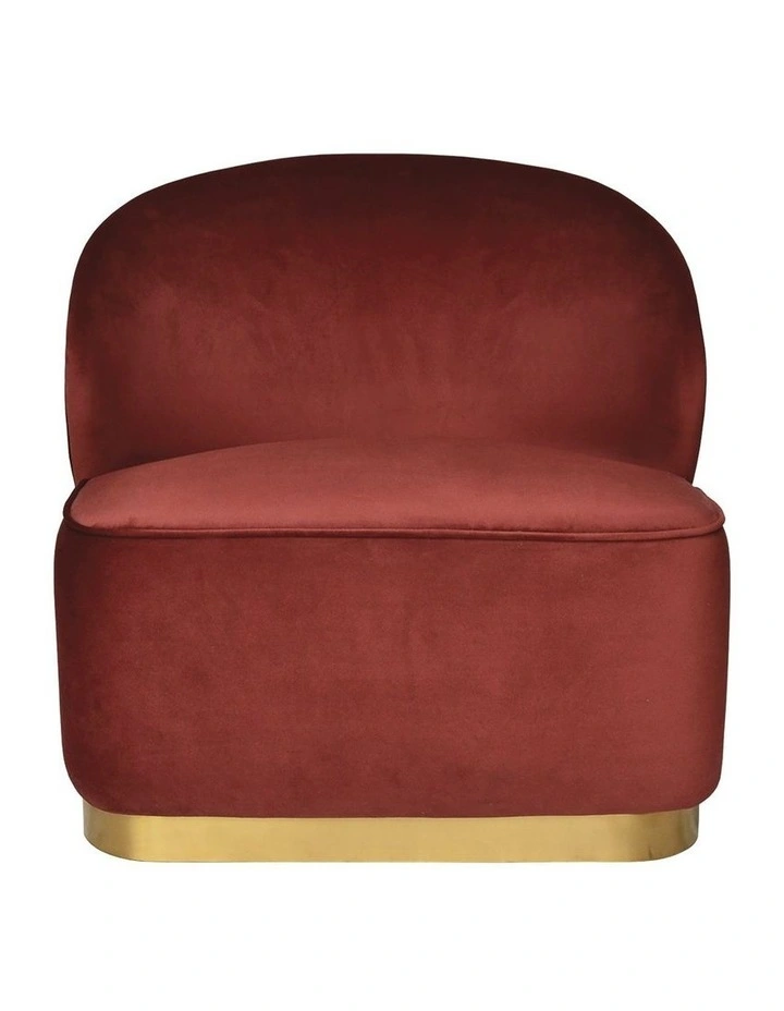 Bellini Accent Chair - Tuscan Red Velvet - Brushed Gold Base image 2