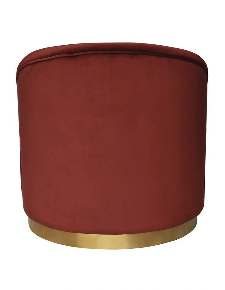 Bellini Accent Chair - Tuscan Red Velvet - Brushed Gold Base image 5