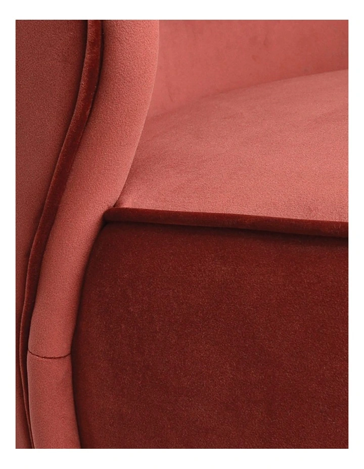 Bellini Accent Chair - Tuscan Red Velvet - Brushed Gold Base image 6