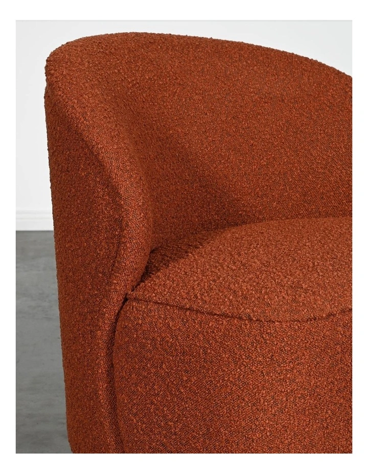 Bellini Accent Chair - Brick Boucle Red - Brushed Black/Silver Base image 6