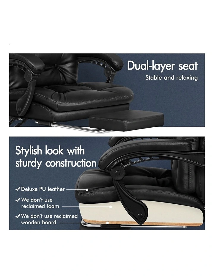 Office Chair Executive Computer PU Leather Seat Work Recliner Gaming image 4