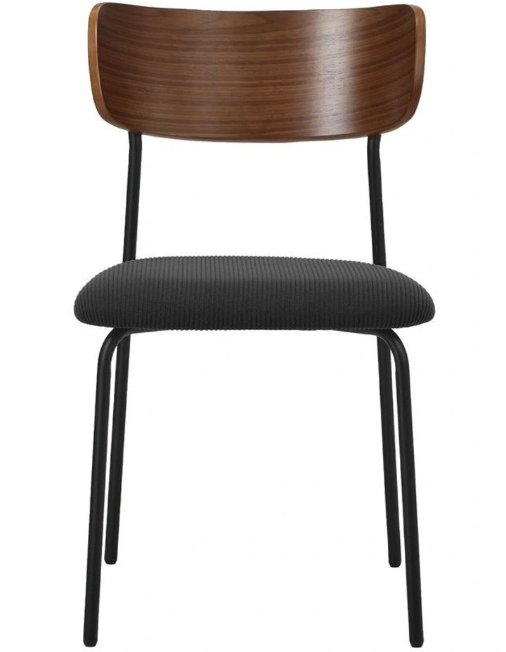 Oikiture 4PCS Dining Chairs Kitchen Chair Padded Lounge Seat Corduroy Black image 2