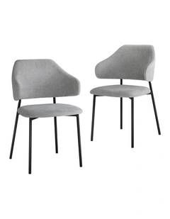 Oikiture 4x Armchair Dining Chair Accent Chairs Tub Armchairs Fabric Grey&Black