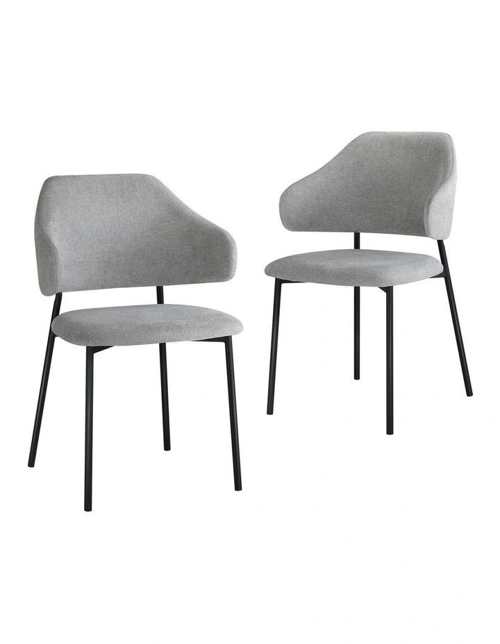 Oikiture 4x Armchair Dining Chair Accent Chairs Tub Armchairs Fabric Grey&Black image 1
