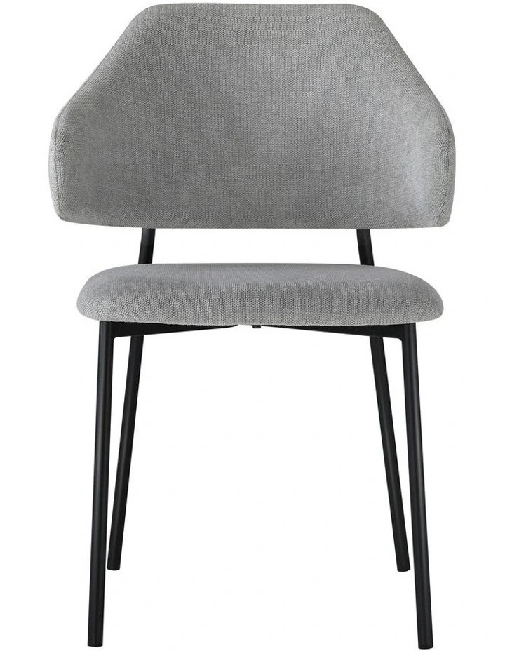 Oikiture 4x Armchair Dining Chair Accent Chairs Tub Armchairs Fabric Grey&Black image 2