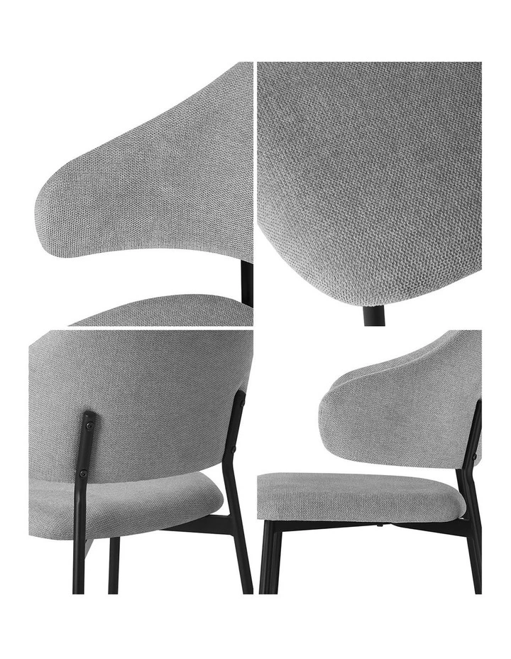 Oikiture 4x Armchair Dining Chair Accent Chairs Tub Armchairs Fabric Grey&Black image 6