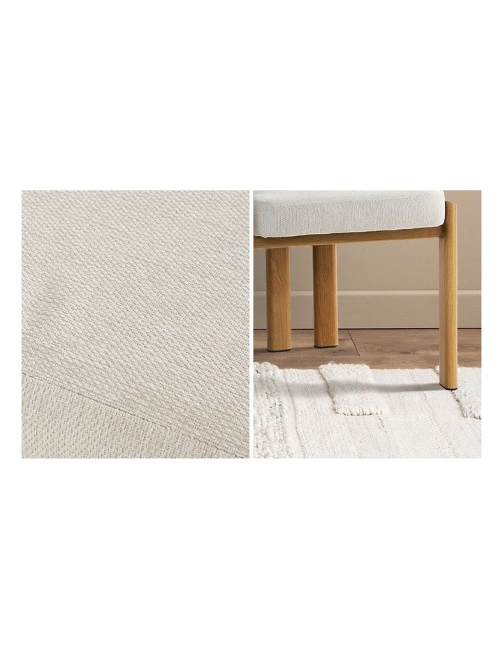 Oikiture Set of 4 Dining Chairs Linen Fabric Kitchen Chair Padded Seat Beige image 7