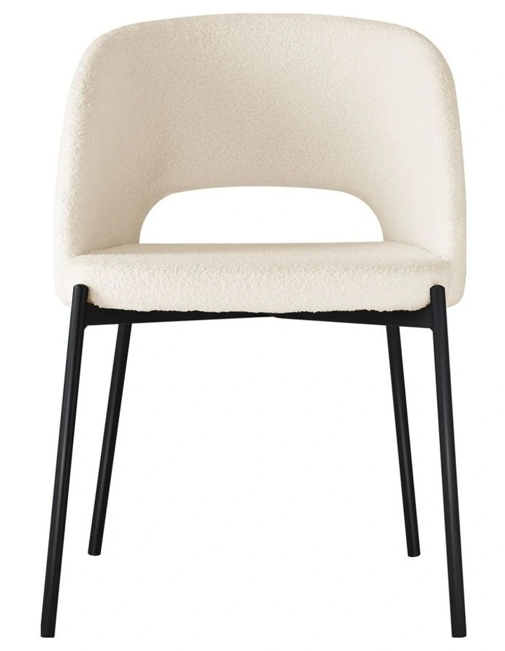 Oikiture 4x Armchair Dining Chair Accent Chairs Tub Armchairs Sherpa White&Black image 2