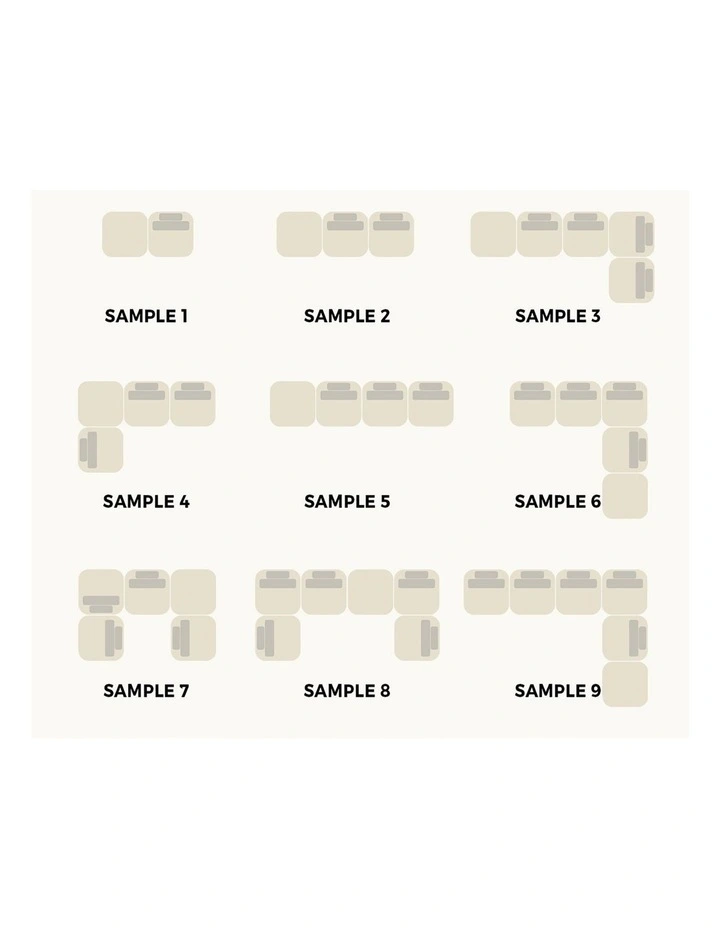 Oikiture 5 Seater Boucle Modular Sofa & Ottoman Set Armless TOFU Back White image 6