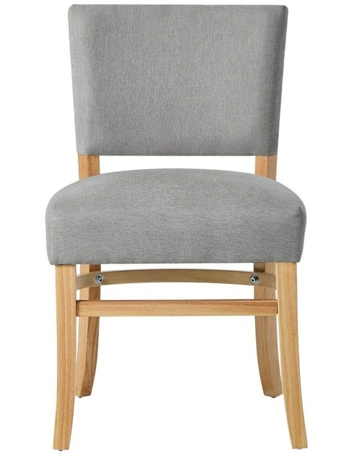 Oikiture 4x Dining Chairs Wooden Kitchen Seat Rubberwood Frame Accent Chair Grey image 2