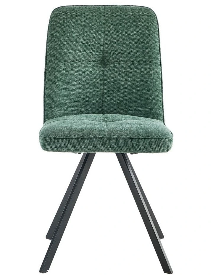 Oikiture 4x Dining Chair Kitchen Seat Linen Fabric Accent Chair Green image 2
