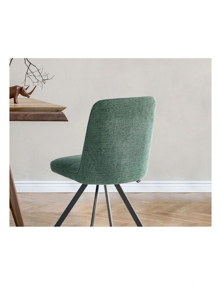 Oikiture 4x Dining Chair Kitchen Seat Linen Fabric Accent Chair Green image 6