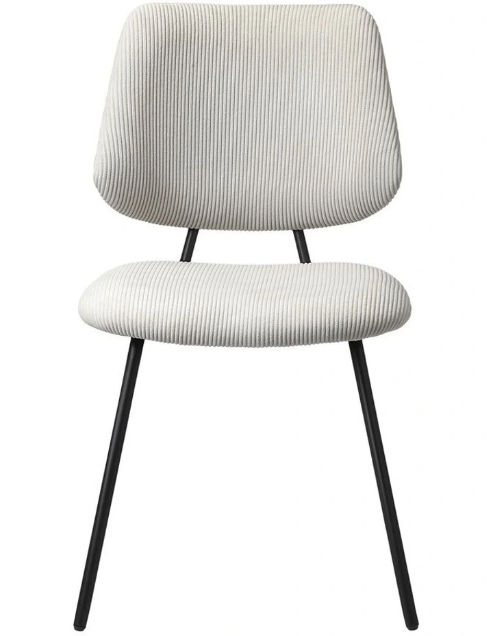 Oikiture 4x Dining Chair Vintage Retro Polyester Kitchen Padded Lounge White image 2