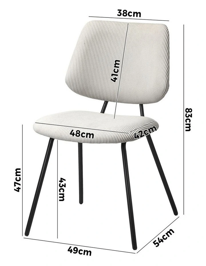 Oikiture 4x Dining Chair Vintage Retro Polyester Kitchen Padded Lounge White image 3