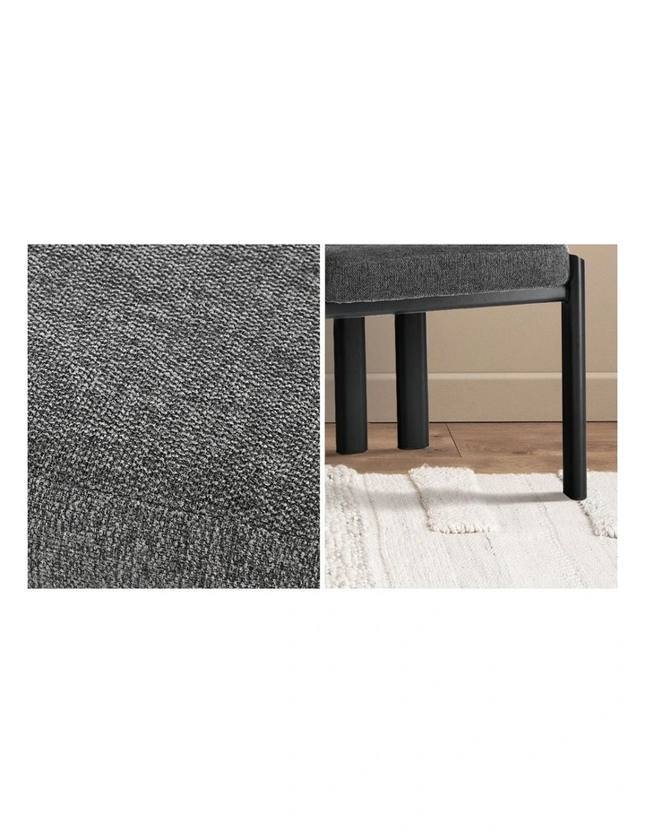 Oikiture Set of 4 Dining Chairs Linen Fabric Kitchen Chair Padded Seat Grey image 7