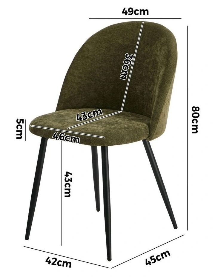 Oikiture 4x Dining Chairs Accent Chair Armchair Kitchen Upholstered Linen Green image 3