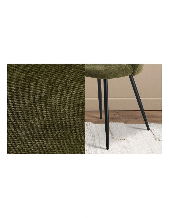 Oikiture 4x Dining Chairs Accent Chair Armchair Kitchen Upholstered Linen Green image 7