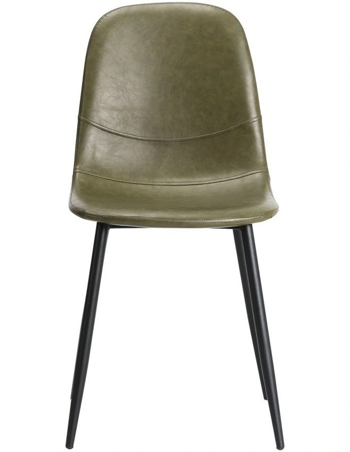 Oikiture 4x Dining Chairs Kitchen Accent Chair Lounge Room PU Leather Green image 2