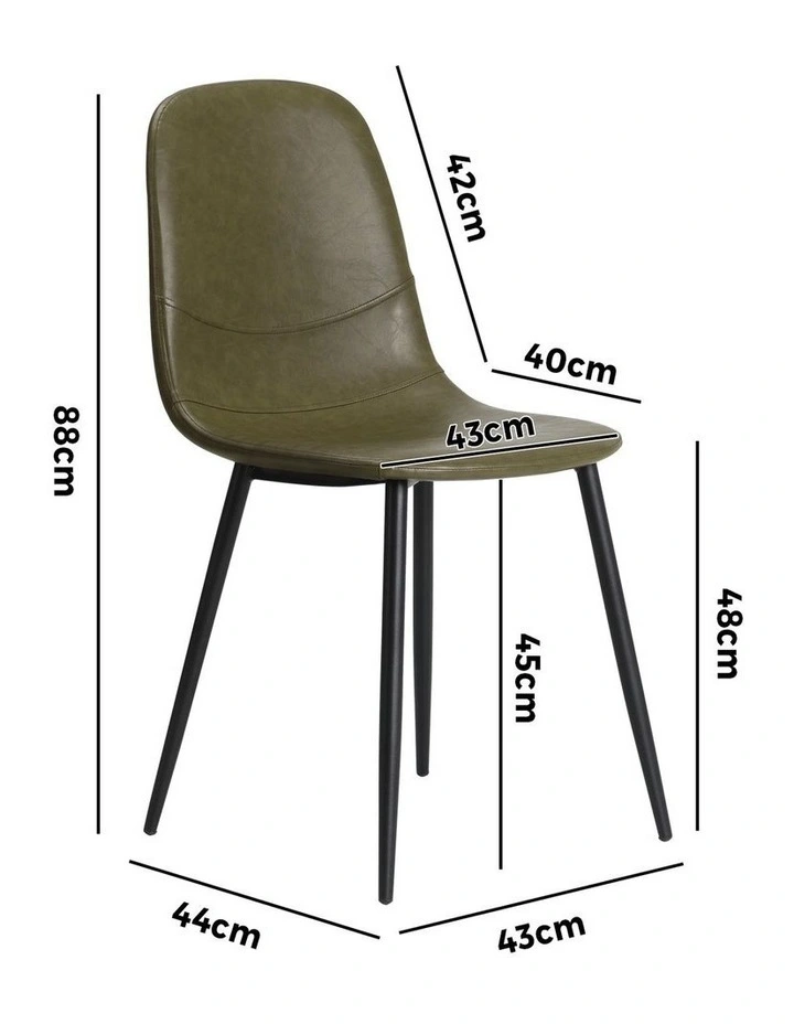 Oikiture 4x Dining Chairs Kitchen Accent Chair Lounge Room PU Leather Green image 3