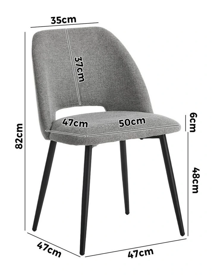 Oikiture 4x Dining Chair Accent Chairs Linen Fabric Grey image 3