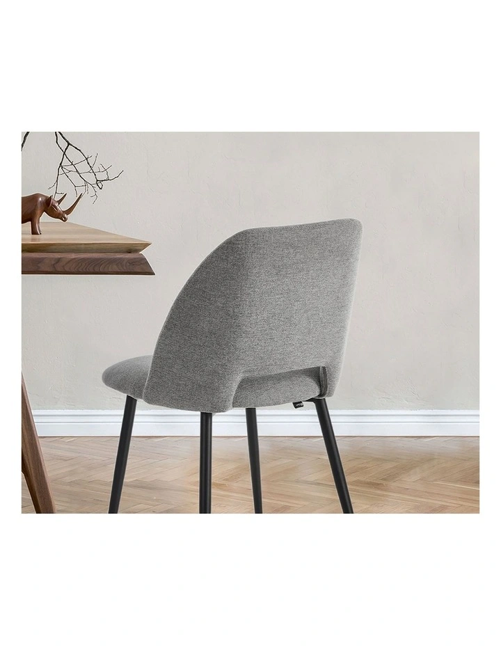 Oikiture 4x Dining Chair Accent Chairs Linen Fabric Grey image 6