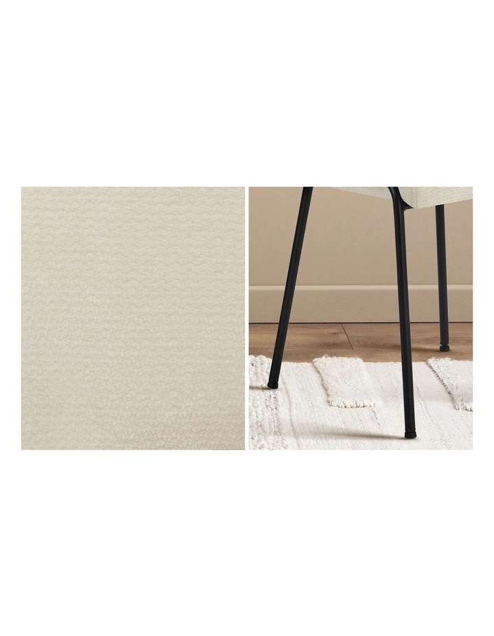 Oikiture 4x Dining Chairs Chenille Fabric Kitchen Side Chair Beige image 7