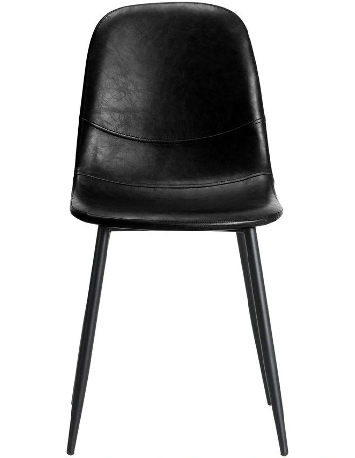 Oikiture 4x Dining Chairs Kitchen Accent Chair Lounge Room PU Leather Black image 2