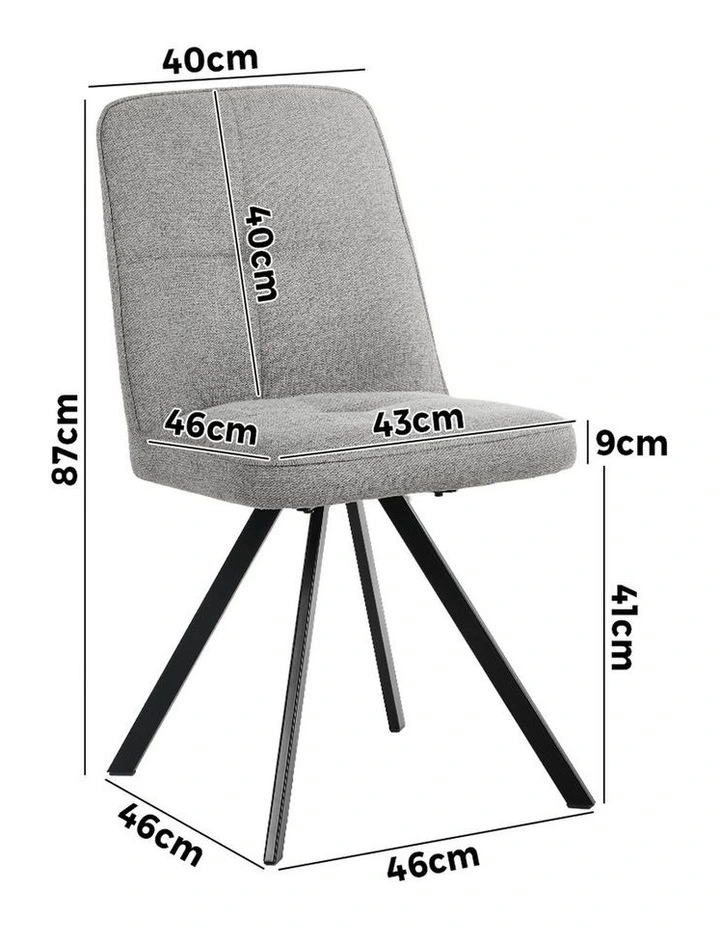 Oikiture 4x Dining Chair Kitchen Seat Linen Fabric Accent Chair Grey image 3