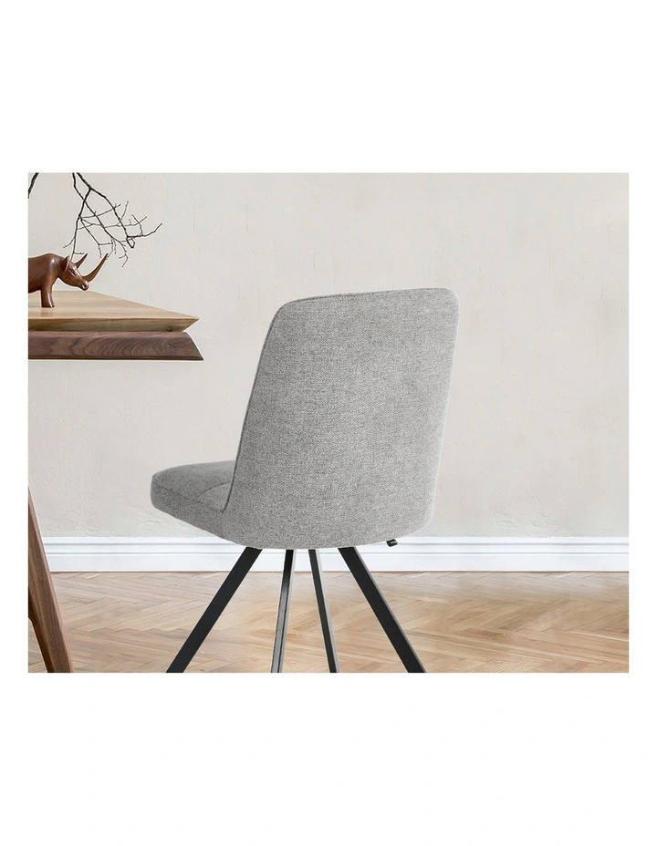 Oikiture 4x Dining Chair Kitchen Seat Linen Fabric Accent Chair Grey image 6