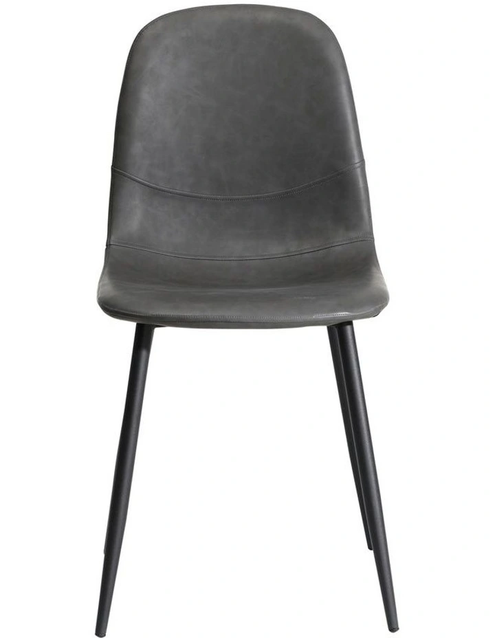 Oikiture 4x Dining Chairs Kitchen Accent Chair Lounge Room PU Leather Grey image 2