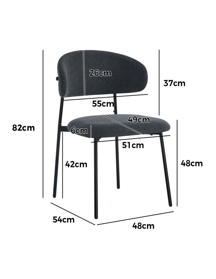 Oikiture 4x Dining Chairs Kitchen Lounge Seat Linen Fabric Accent Chair Grey image 3