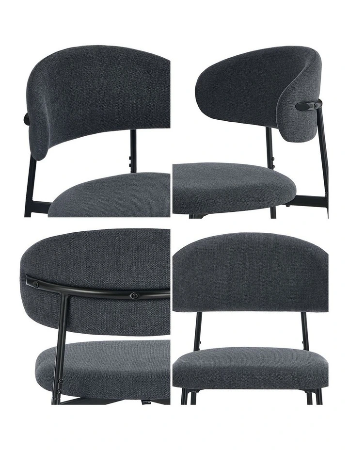 Oikiture 4x Dining Chairs Kitchen Lounge Seat Linen Fabric Accent Chair Grey image 6