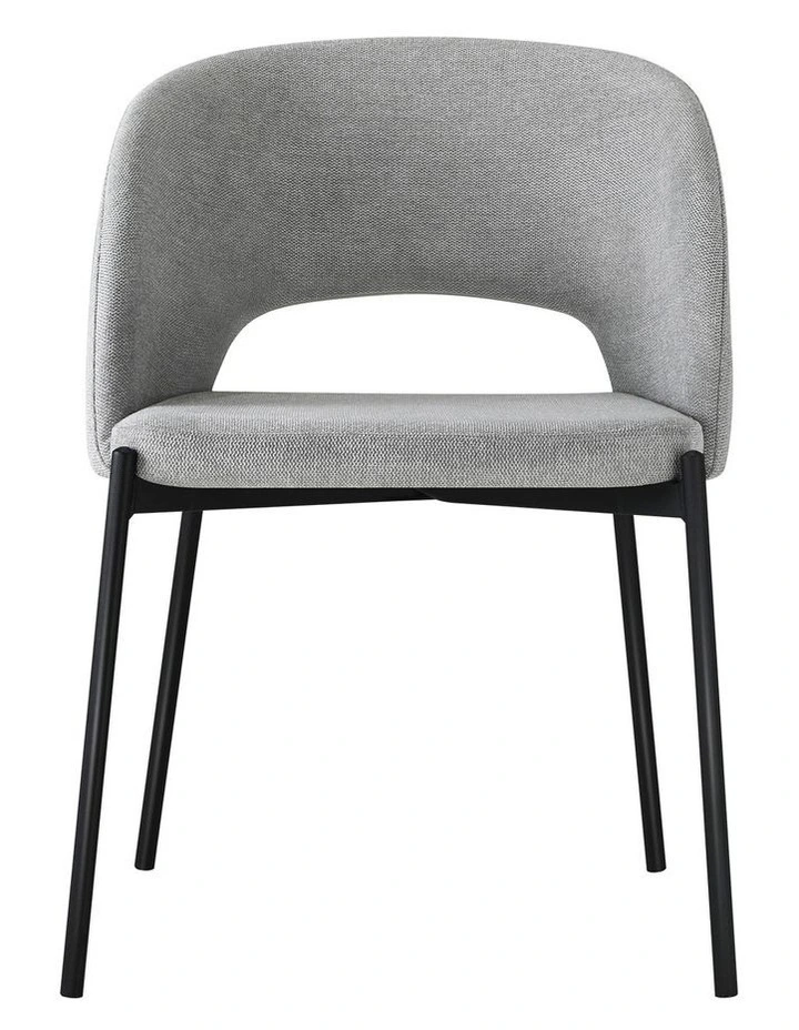Oikiture 4x Armchair Dining Chair Accent Chairs Tub Armchairs Fabric Grey&Black image 2