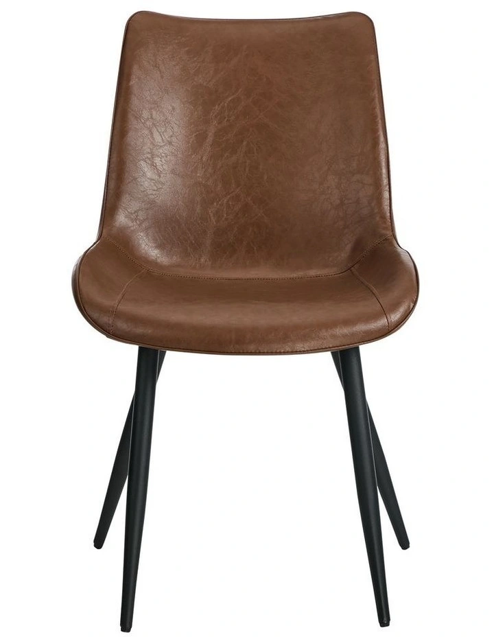 Oikiture 4x Dining Chairs Kitchen Accent Chairs Upholstered PU Leather Brown image 2