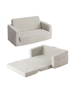 Artiss 2-in-1 Sofa Foam Couch with Side Pocket Light Grey