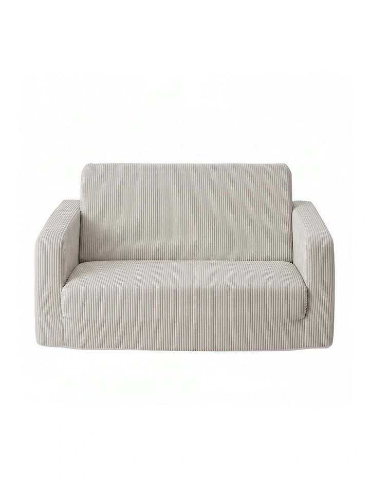 Artiss 2-in-1 Sofa Foam Couch with Side Pocket Light Grey image 3