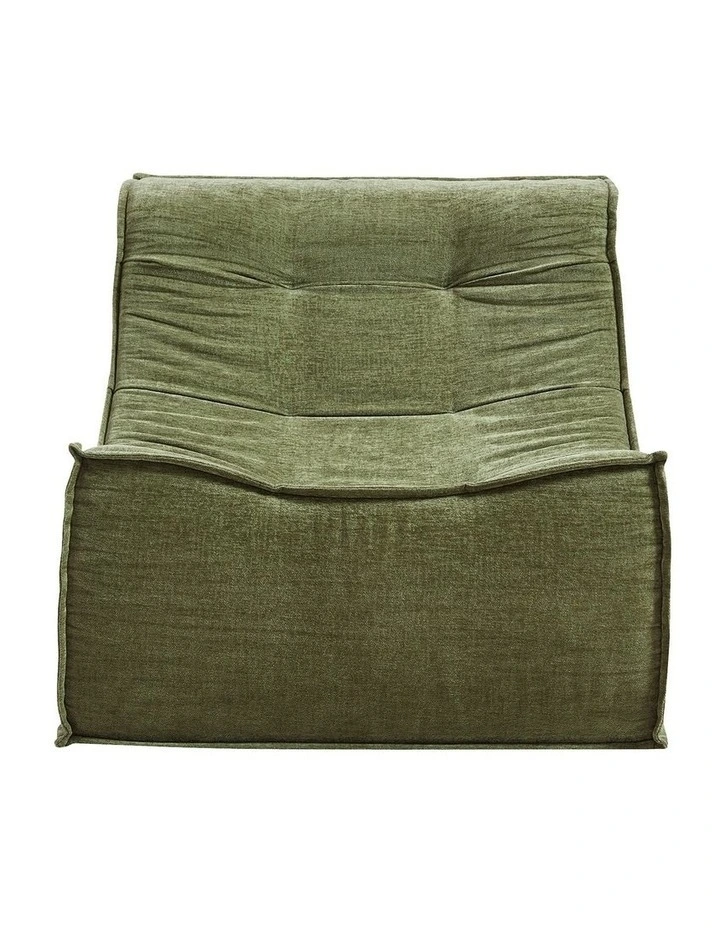 Artiss Floor Sofa Armless Chenille No Assembly Removable Cover Green image 3